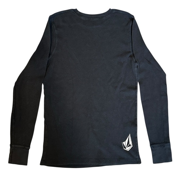 Vintage 2000s Volcom Thermal Graphic Print Long Sleeve Tee Black Men’s Medium - Picture 2 of 5